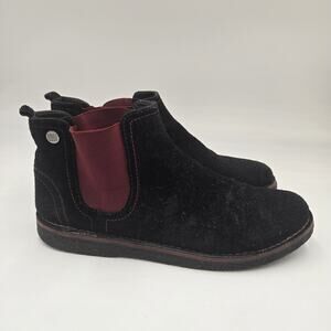Geox Respira Italian Black Suede Chelsea Ankle Boot Size EU 40 US 7 Pull On